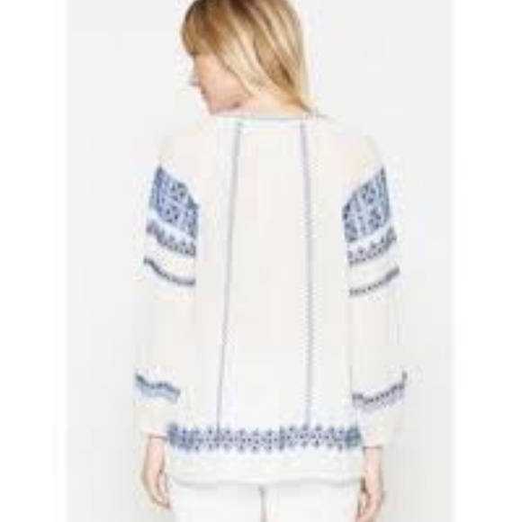 Joie Gauge Boho Festival Embroidered Tassel Top - Picture 5 of 8